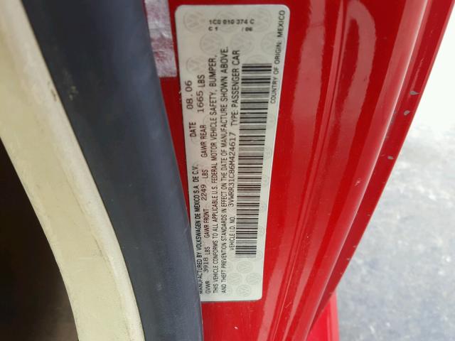 3VWRR31C86M424617 - 2006 VOLKSWAGEN NEW BEETLE Qırmızı foto 10