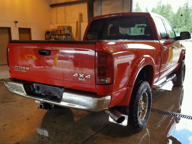3D7KU28C44G252249 - 2004 DODGE RAM 2500 S RED photo 4