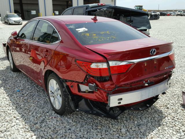 JTHBW1GG7E2057628 - 2014 LEXUS ES 300H RED photo 3