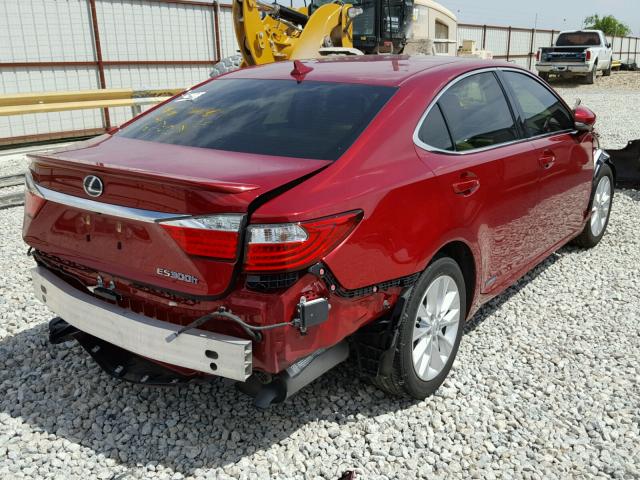 JTHBW1GG7E2057628 - 2014 LEXUS ES 300H RED photo 4