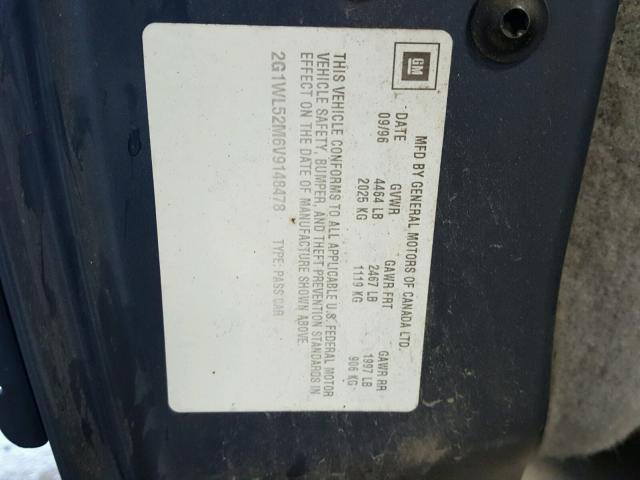 2G1WL52M6V9148478 - 1997 CHEVROLET LUMINA BAS ლურჯი ფოტო 10