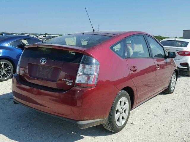 JTDKB20U340075699 - 2004 TOYOTA PRIUS MAROON photo 4