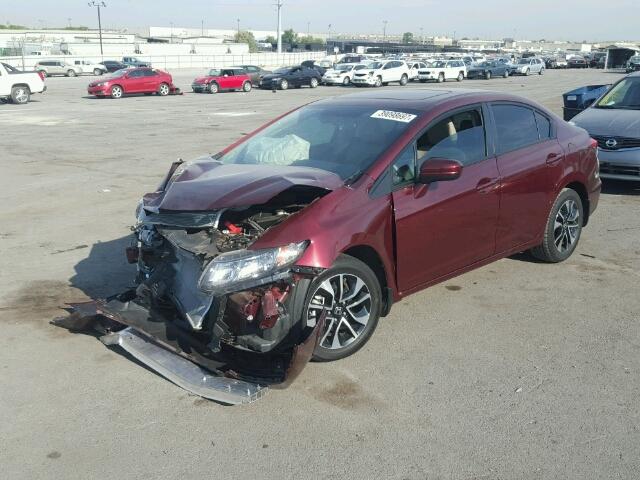 2HGFB2F89FH562336 - 2015 HONDA CIVIC EX RED photo 2