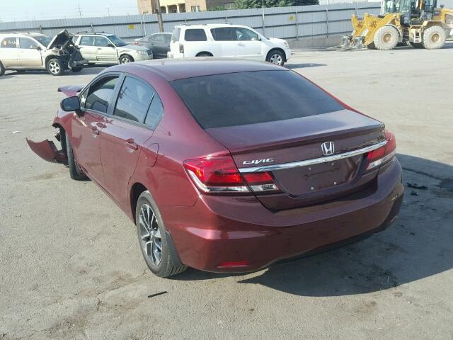 2HGFB2F89FH562336 - 2015 HONDA CIVIC EX RED photo 3