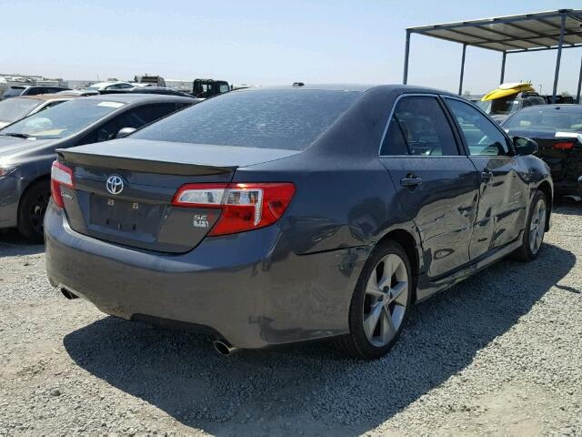 4T1BK1FK2CU005968 - 2012 TOYOTA CAMRY SE CHARCOAL photo 4