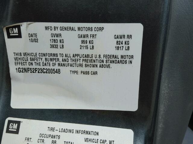 1G2NF52F23C200548 - 2003 PONTIAC GRAND AM S Boz foto 10