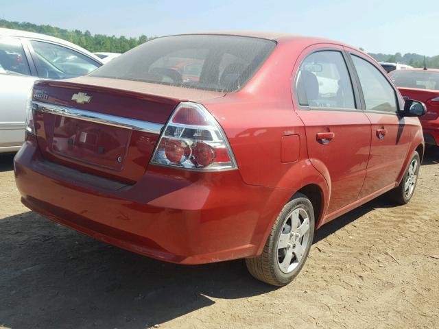 KL1TD5DE4BB192901 - 2011 CHEVROLET AVEO LS RED photo 4