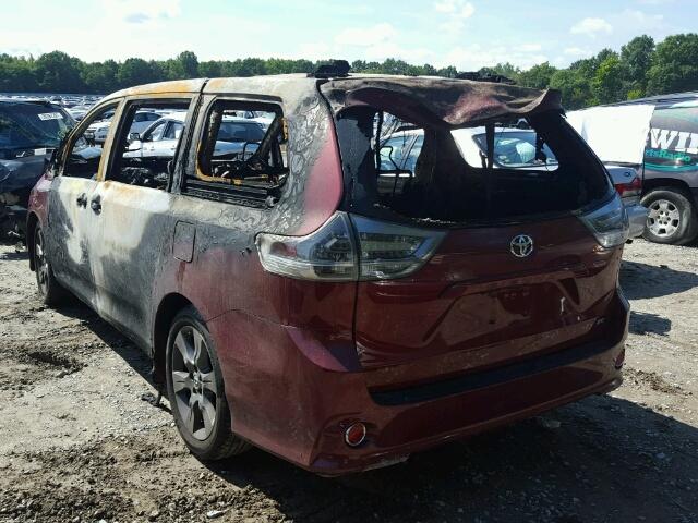 5TDXK3DC3GS738817 - 2016 TOYOTA SIENNA SE BURN photo 3