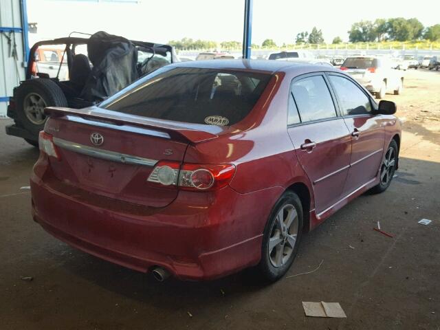 5YFBU4EE3CP066853 - 2012 TOYOTA COROLLA BA RED photo 4