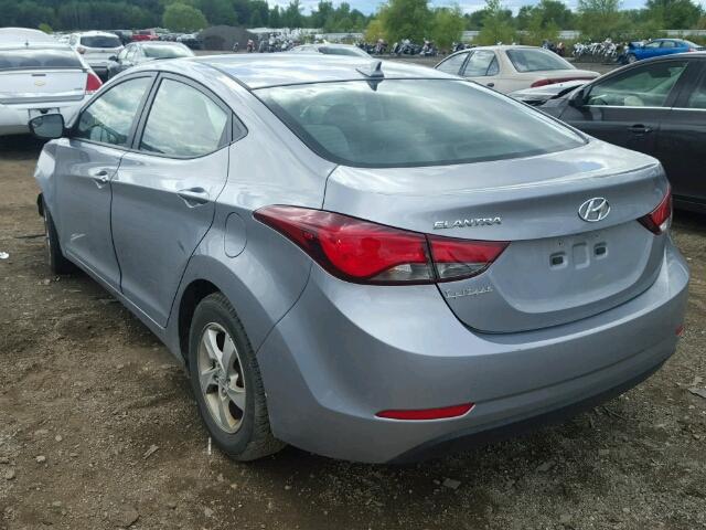 5NPDH4AE0FH652480 - 2015 HYUNDAI ELANTRA SE SILVER photo 3