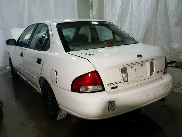 3N1CB51D32L627130 - 2002 NISSAN SENTRA XE WHITE photo 3