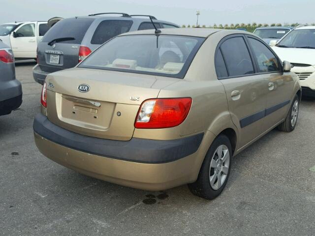 KNADE123576259278 - 2007 KIA RIO BASE GOLD photo 4