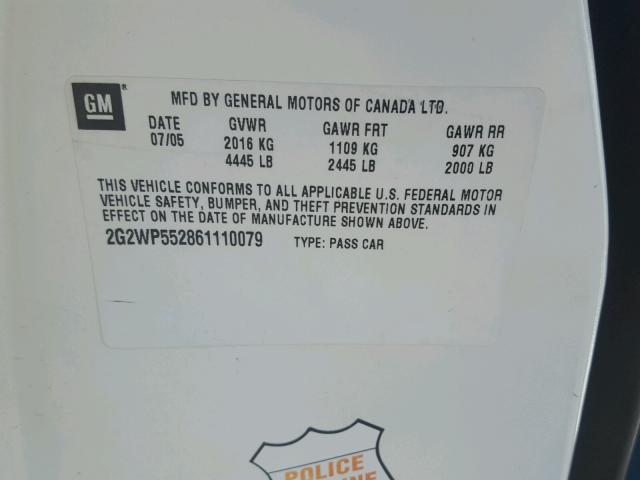 2G2WP552861110079 - 2006 PONTIAC GRAND PRIX Ağ foto 10