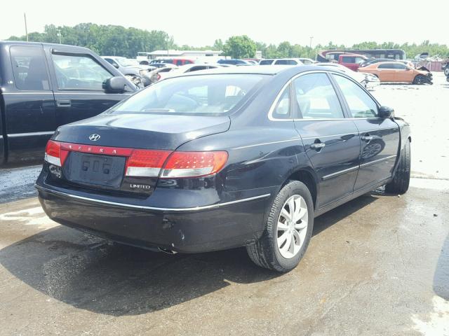 KMHFC46F76A079279 - 2006 HYUNDAI AZERA SE BLACK photo 4