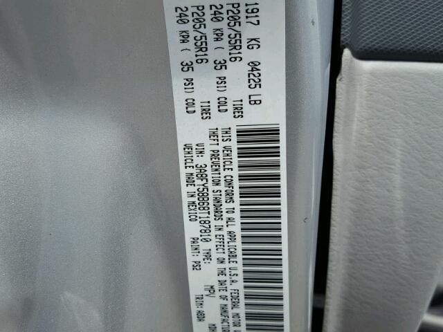 3A8FY58B68T187810 - 2008 CHRYSLER PT CRUISER SILVER photo 10