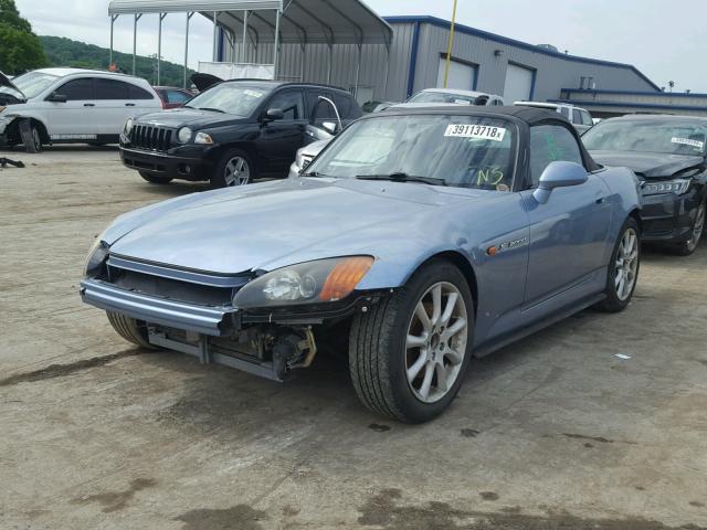 JHMAP11413T003272 - 2003 HONDA S2000 BLUE photo 2