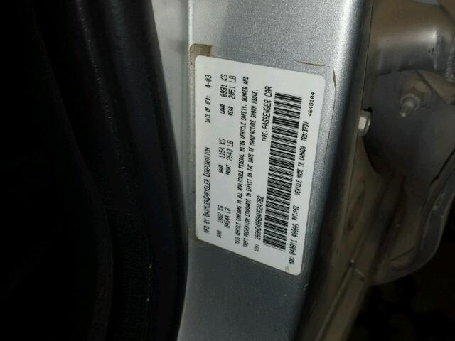 2B3HD46R84H624782 - 2004 DODGE INTREPID S Gümüş foto 10