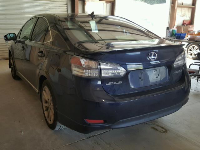 JTHBB1BA6A2004766 - 2010 LEXUS HS 250H BLUE photo 3