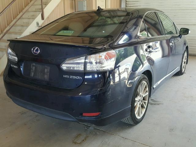 JTHBB1BA6A2004766 - 2010 LEXUS HS 250H BLUE photo 4