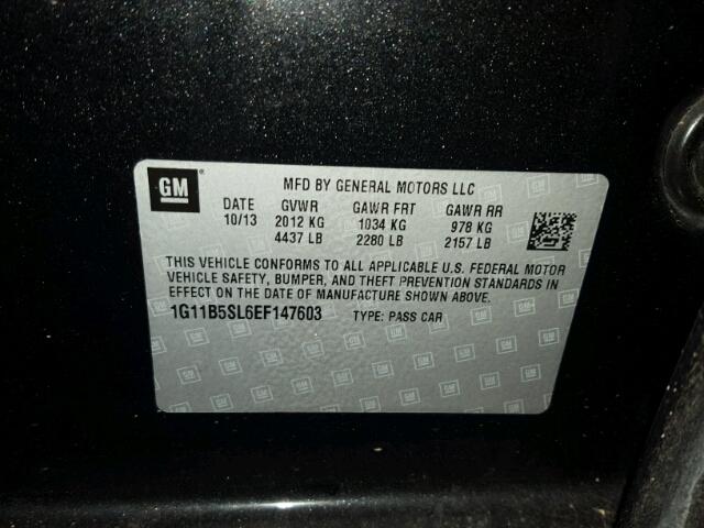 1G11B5SL6EF147603 - 2014 CHEVROLET MALIBU LS BLACK photo 10