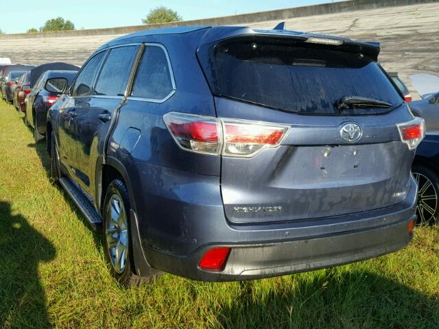 5TDYKRFH2FS042335 - 2015 TOYOTA HIGHLANDER BLUE photo 3