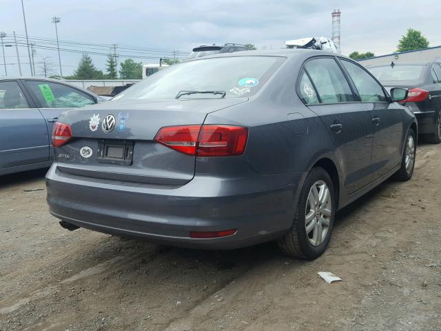 3VW2K7AJ4FM248628 - 2015 VOLKSWAGEN JETTA BASE GRAY photo 4