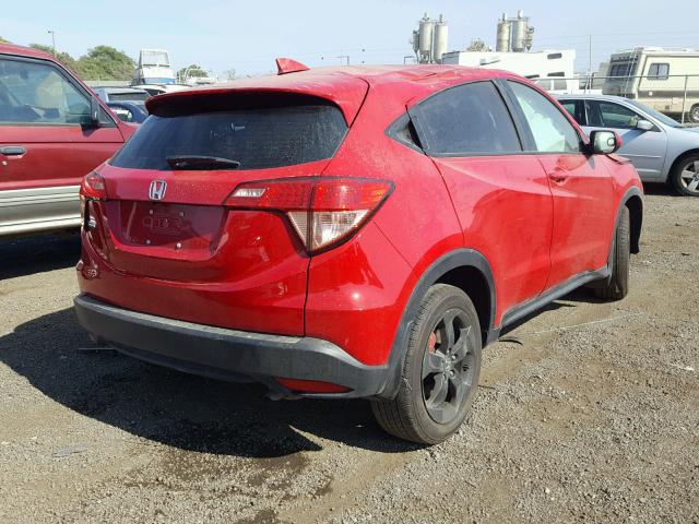 3CZRU5H37HG701711 - 2017 HONDA HR-V LX RED photo 4