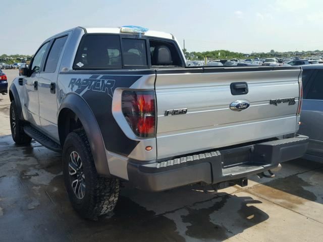 1FTFW1R66CFA86020 - 2012 FORD F150 SVT R SILVER photo 3