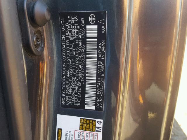JTKDE177150021905 - 2005 TOYOTA SCION TC 蓝色 照片 10