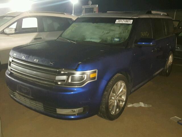 2FMHK6DT5EBD18086 - 2014 FORD FLEX BLUE photo 2