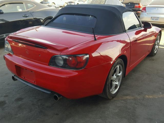 JHMAP1144YT005041 - 2000 HONDA S2000 RED photo 4