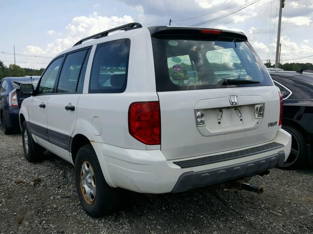 2HKYF18194H553341 - 2004 HONDA PILOT LX WHITE photo 3