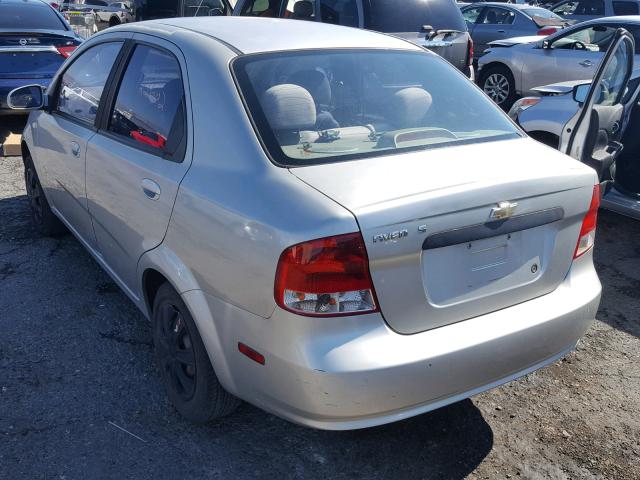KL1TD52645B321901 - 2005 CHEVROLET AVEO BASE Մոխրագույն լուսանկար 3