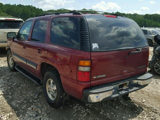 1GNEC13T61J297593 - 2001 CHEVROLET TAHOE C150 MAROON photo 3