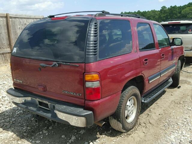 1GNEC13T61J297593 - 2001 CHEVROLET TAHOE C150 MAROON photo 4