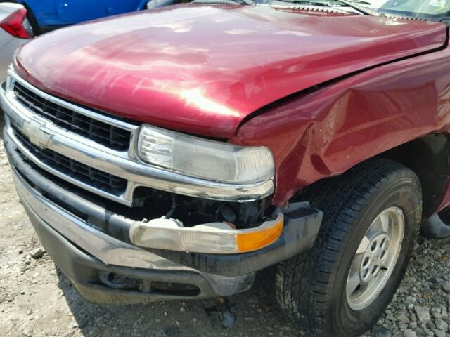 1GNEC13T61J297593 - 2001 CHEVROLET TAHOE C150 MAROON photo 9