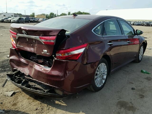 4T1BD1EB5DU016749 - 2013 TOYOTA AVALON HYB MAROON photo 4