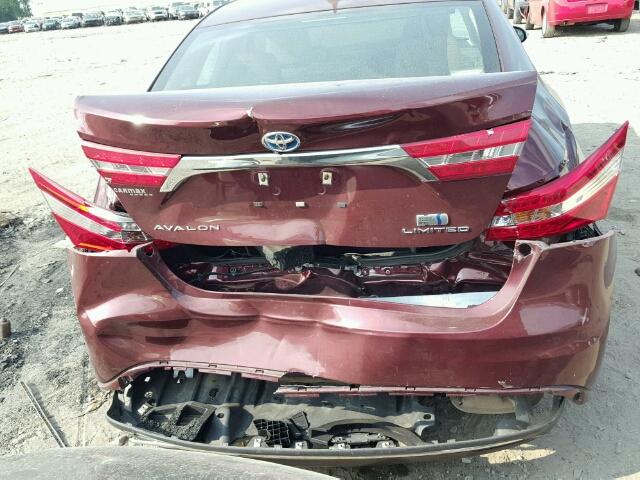 4T1BD1EB5DU016749 - 2013 TOYOTA AVALON HYB MAROON photo 9