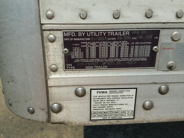 1UYVS2537GP507320 - 2016 UTILITY TRAILER WHITE photo 10