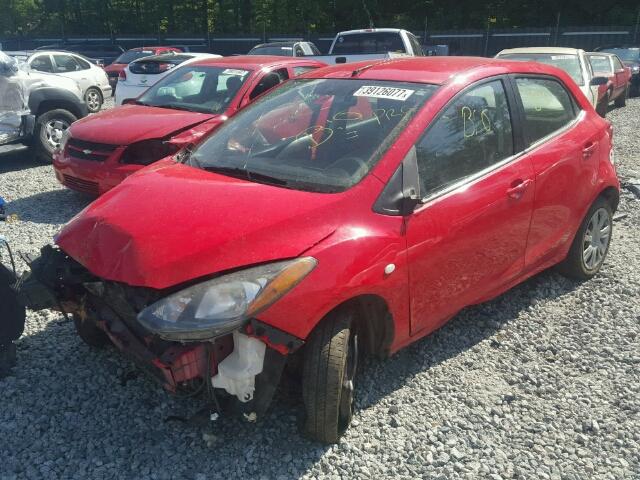 JM1DE1HZ4B0111908 - 2011 MAZDA MAZDA2 RED photo 2