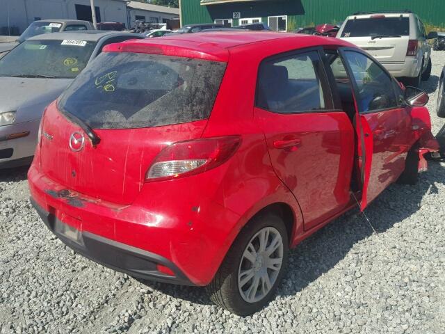 JM1DE1HZ4B0111908 - 2011 MAZDA MAZDA2 RED photo 4