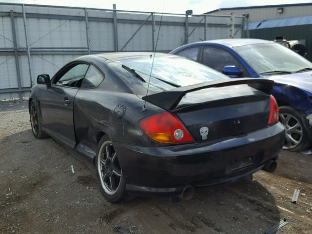 KMHHN65F64U112770 - 2004 HYUNDAI TIBURON GT BLACK photo 3