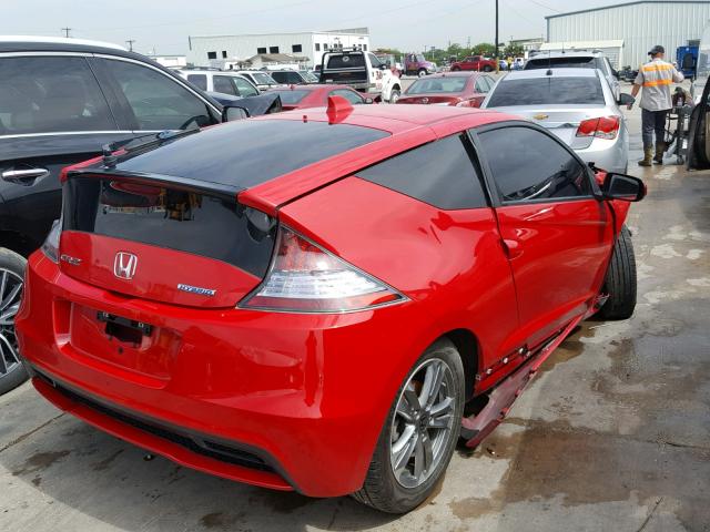 JHMZF1D60DS003466 - 2013 HONDA CR-Z EX RED photo 4