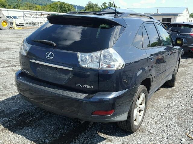 2T2HA31U74C014553 - 2004 LEXUS RX 330 BLUE photo 4