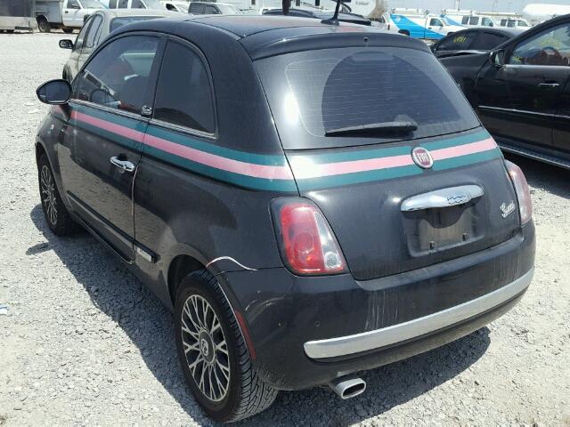 3C3CFFCR3DT740616 - 2013 FIAT 500 LOUNGE BLACK photo 3