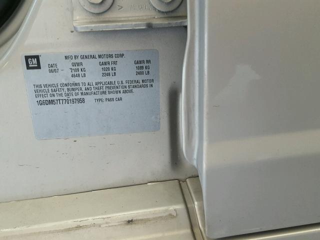 1G6DM57T770197958 - 2007 CADILLAC CTS TAN photo 10