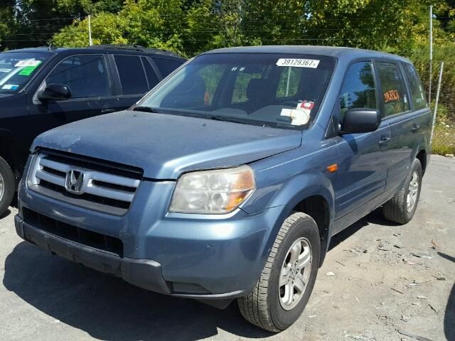 5FNYF18127B012831 - 2007 HONDA PILOT LX BLUE photo 2