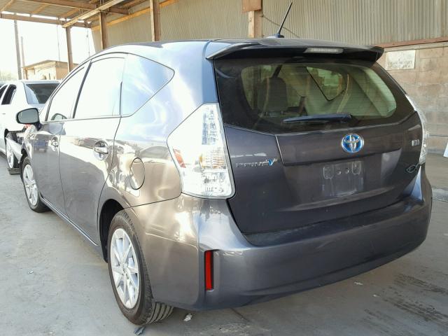 JTDZN3EU0EJ011782 - 2014 TOYOTA PRIUS V GRAY photo 3