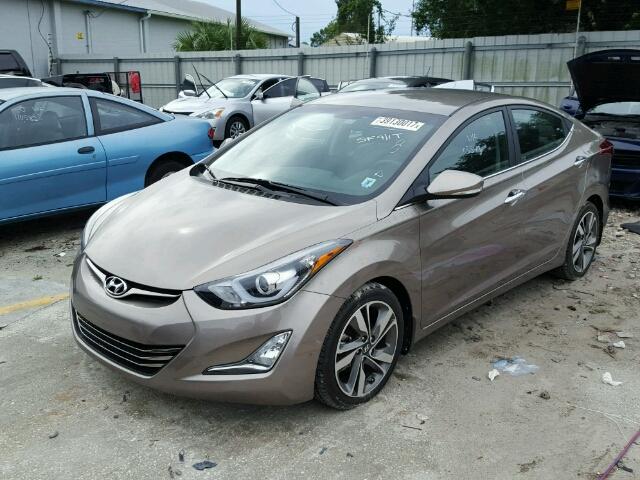 5NPDH4AE7FH591791 - 2015 HYUNDAI ELANTRA BROWN photo 2