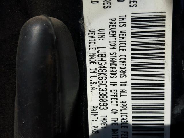 1J8HG48K66C338093 - 2006 JEEP COMMANDER BLACK photo 10